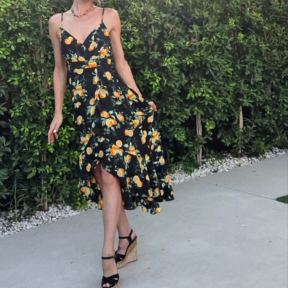 Flowy Floral/Fruit Dress
